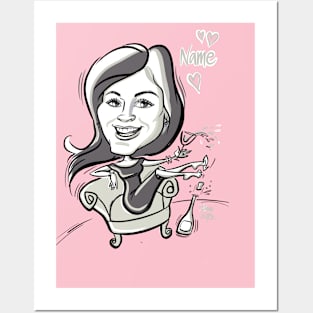 Caricature for Mothers Day Posters and Art